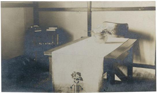 A typical dining room in a student summer cottage at the Northwest Normal School.